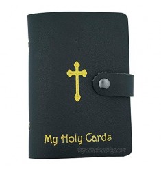 5 Leather Card Holder | Fits 20 Cards | Perfect for Your Favorite Holy Cards | 20 Protective Sleeves | Christian Home Goods