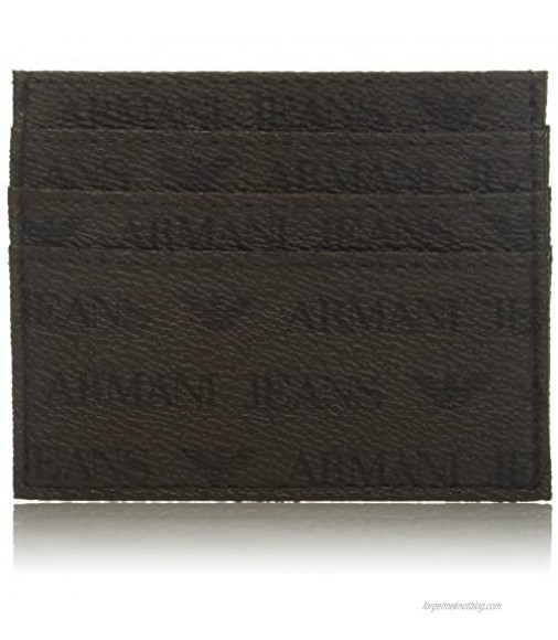 Armani Exchange Men's All Over Logo Pu Credit Card Holder