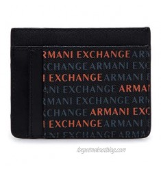 A|X Armani Exchange Men's All Over Logo Printed Credit Card Holder  nero/Arancio - black/Orange  OS
