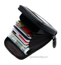 Compact Leather Mens Womens Zipper Leather Coin Change Credit Card Pouch Purse Holder Wallet with ID Window