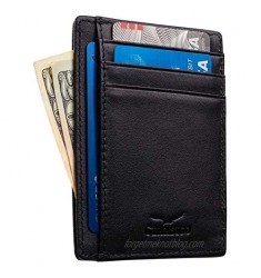 Front Pocket Small Minimalist Leather Wallet RFID Blocking Genuine Leather Credit Card Holder