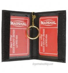Genuine Lambskin Soft Leather Credit card Id Card Holder with Key Chain by Marshal