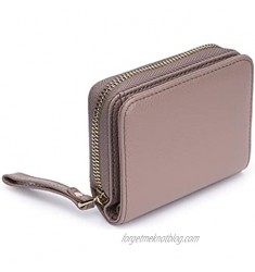 GoodCase RFID Blocking Genuine Leather Credit Card Case Holder Security Travel Wallet (Light Pink)