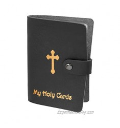 Religious My Holy Card Holder with Gold Stamped Cross Design 5 1/4 Inch