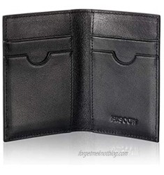 Slim Leather Credit Card Holder 4cc for Men & Women  Italian Calfskin (Black)