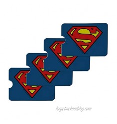 Superman Classic S Shield Logo Credit Card RFID Blocker Holder Protector Wallet Purse Sleeves Set of 4