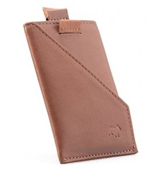 The Frenchie Co Calfskin Slim Front Pocket Speed Card Holder | Saddle Brown