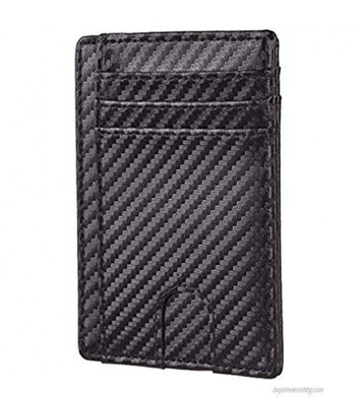 Toughergun Minimalist Leather Wallet Slim Front Pocket Card Holder for Men & Women (Woven Black)