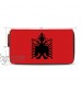 Women's Long Leather Card Holder Purse Zipper Elegant Wallet Men Albania Flag