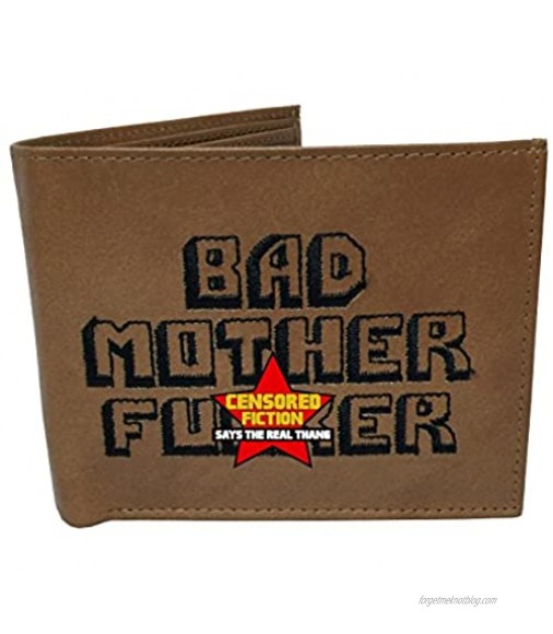 BMF Embroidered Genuine Leather Wallet Brown Authentic BMF