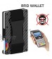 Carbon Fiber Wallet for Men - Minimalist RFID Metal Wallet for Men - Aluminum Wallet Carbon Fiber Card Holder with Cash Strap (cash strap)