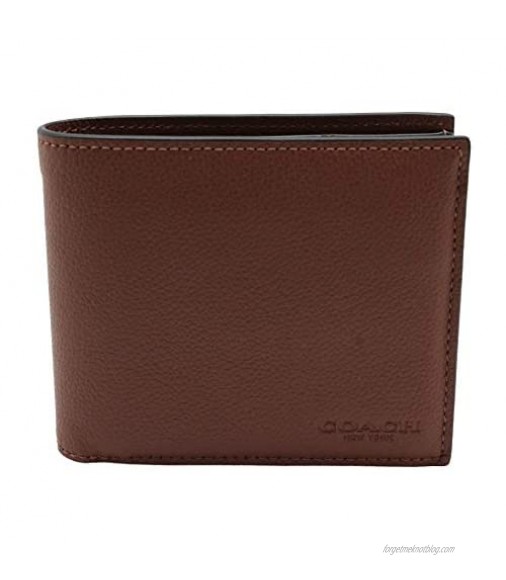Coach Compact ID Wallet in Sport Calf Leather (Dark Saddle) - F74991 CWH