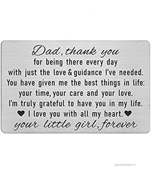 Dad Gifts from Daughter Father Daughter Gifts Dad Birthday Engraved Wallet Card Inserts Thank You Dad I Love You Fathers Day Christmas Keepsake