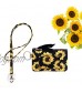 DONGGANGAJI Women's Wallet and Lanyard Set Zip Id Case with Lanyard (Sunflower-04)