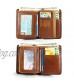 Men Wallet Zipper Genuine Leather Purse Vintage Cowhide Zip Coin Pocket Short Purse Brown(anti-theft brush)…