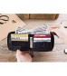 Mens Genuine Leather Zipper Wallet RFID Blocking Bifold Secure Zip Around Wallets Multi Credit Card Holder Purse (black)