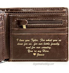 Personalized Mens Wallet - Leather Wallet  The Perfect Mens Gift  Boyfriend Gift  Father's Day Gift or Groomsmen Gift - Personalized Gifts for Men: a Bifold wallet with ID sleeve and coin pocket