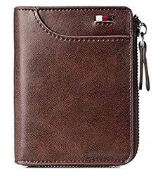 Tendaisy Reshline Men's RFID Blocking Zipper Wallet Multi Credit Card Holder Purse (Brown)