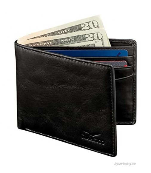 Wallet for Men’s - Genuine Leather Slim Bifold RFID Blocking Packed in Stylish Gift Box