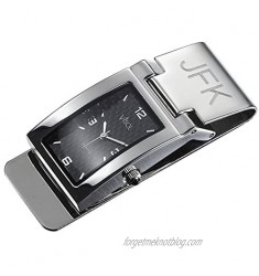 Personalized Carbon Fiber Dial Watch Money Clip Free Engraving