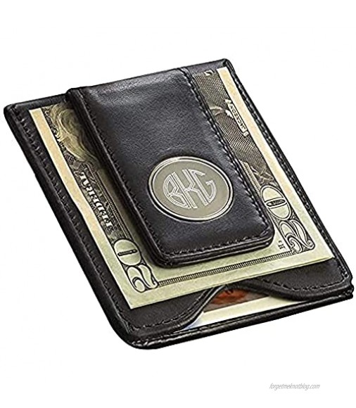 Personalized Money Clip and Credit Card Holder Case for Men - Engraved Minimalist Wallet with Initials Custom for Groom Husband