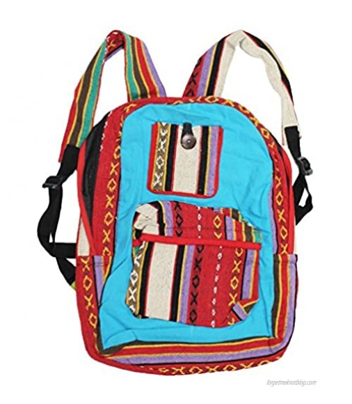 a2zgift4u Tibetian Cotton Multicolor Hippie Hobo Boho Backpack Bag Handmade Nepal