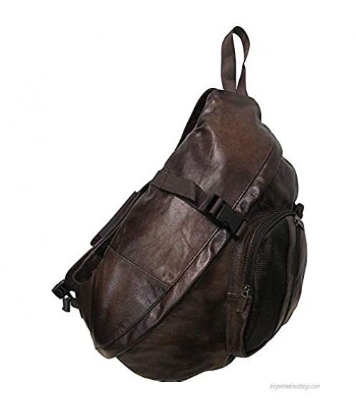 APC Leather Cross Body Sling Bag (#1519-3)-Brown