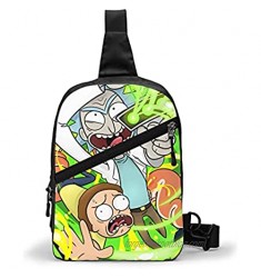 Cartoon Rick And Morty Crossbody Bag  Fashion One-Shoulder Backpack  Anime-Themed Backpack  Unisex Multifunctional Crossbody Bag  Hiking