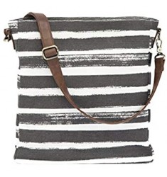 MAIKA Recycled Canvas Bags  Stripes Charcoal