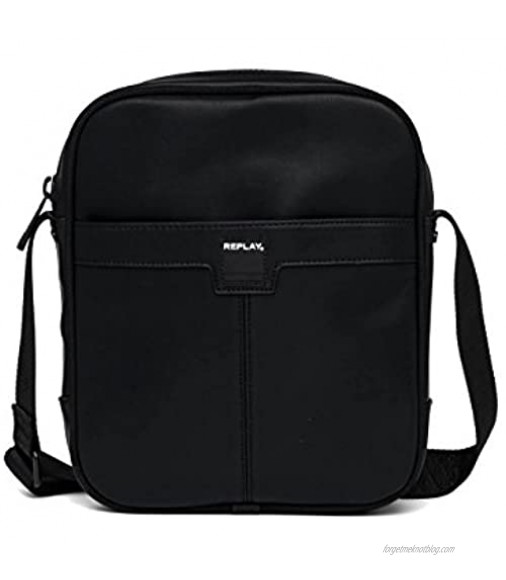 Replay Men's Men's Eco-Leather Black Cross-Body Bag Black