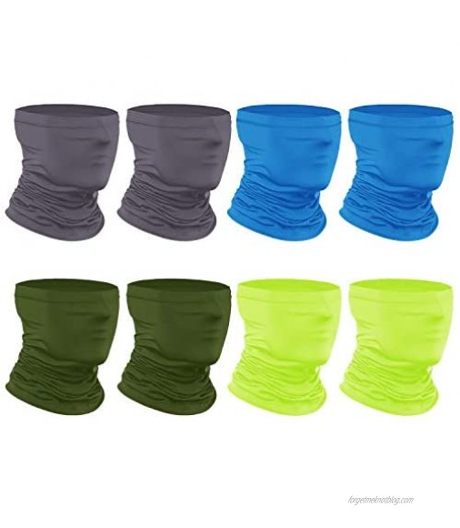 [8-Pack] Neck Gaiter Scarf Breathable Bandana Face Bandana Cover Cooling Neck Gaiter for Men Women Cycling Hiking Fishing.