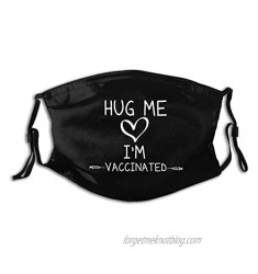 ALLREY Hug Me I'M Vaccinated Face Mask Scarf With Filters  Reusable Decorative Balaclava  For Adult & Teens