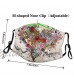 Face Mask Floral Heart Artwork Reusable Washable Face Cover Dustproof Windproof Face Protection for Men Women Teens Face Protector Breathable Adjustable for Cycling Running Outdoor White