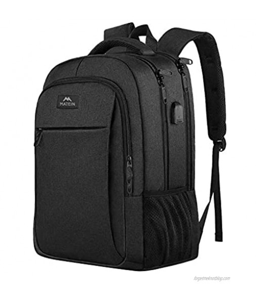 Business Travel Backpack Matein Laptop Backpack with Usb Charging Port for Men Womens Boys Girls Anti Theft Water Resistant College School Bookbag Computer Backpack Fits 15.6 Inch Laptop Notebook