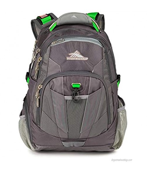 High Sierra XBT - TSA Laptop Backpack Charcoal/Silver/Kelly One Size