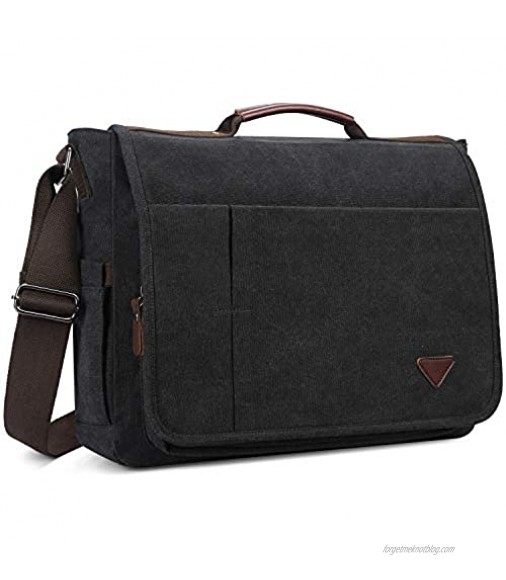 Laptop Bag 17 inch Mens Messenger Bag Computer Bag Travel Casual Business Canvas Student Shoulder Bag for men