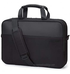 Laptop Bag LIGHT FLIGHT 15.6 Inch Expandable Briefcase for Men Women Slim Laptop Bag for Computer Water Resistant Business Bag Black