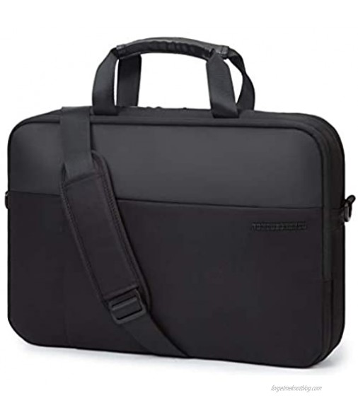 Laptop Bag LIGHT FLIGHT 15.6 Inch Expandable Briefcase for Men Women Slim Laptop Bag for Computer Water Resistant Business Bag Black