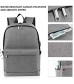 Mancro Laptop Backpack College Student Anti Theft School Bag with USB Charging for Teen Girl Boy Men Women Canvas Water Resistant Computer Bookbag for Weekend Travel Camping Fit 15.6 inch Laptop Grey