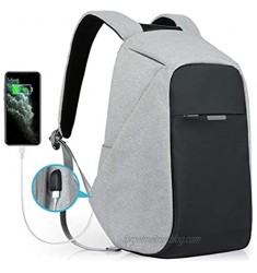 Oscaurt Laptop Backpack  Anti-theft Travel Backpack  Business School Bookbag with USB Charging Port for Men & Women Fit 15.6 Inches Laptop Grey