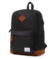 School Backpack  College Lightweight Student Laptop Bookbag for Teen Boys Girls Black