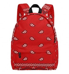 Student Backpack Bandana Red Backpack Bookbag Laptop Backpack Travel Backpack Bag Pack for School Travel