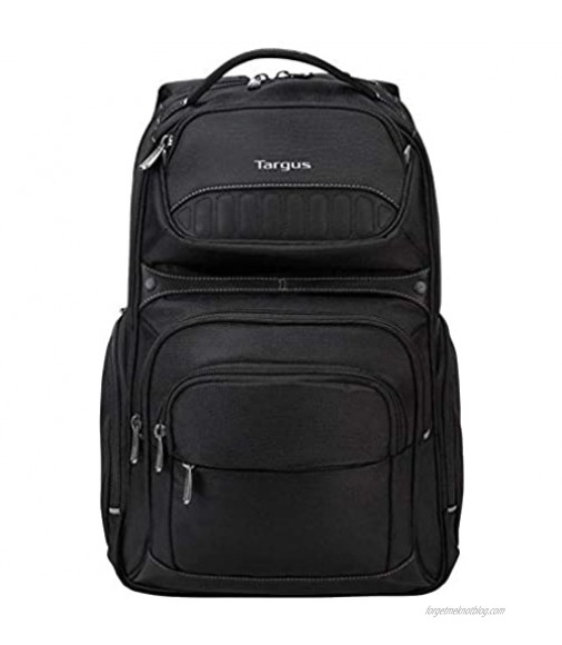 Targus Legend IQ Backpack Laptop bag for Business Professional and College Student with Durable Material Pockets Throughout Headphone Cord Pocket TrolleyStrap Fits 16-Inch Laptop Black (TSB705US)