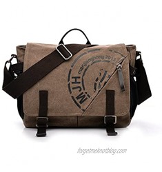 Vintage Canvas Shoulder Bag Teenager School Students Messenger Bag Laptop Crossbody Bags Satchel Handbags  Coffee