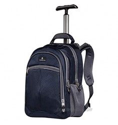 Volkano Airflow Ventilation 27L Rolling Backpack for Business  College Student and Travel Commuter Wheeled Bag  15.6 Inch Laptop  Heavy-Duty Design  Airflow Back - Orthopedic Trolley Series  Navy/Gray