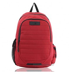 17” Classic Basic Casual Daypack for Bookbag College Student Backpack Water-Resistant (USB) for Men & Women (RED-600D)
