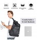Black Leather Laptop Backpack for Men School College Bookbag for Women Student Rucksack