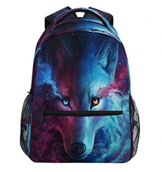 CCDMJ Backpacks Animal Wolf Colorful School Bag Student Bookbag Adjustable Shoulder Bags Laptop Rucksack Travel Hiking Camping Daypack for Teens Girls Boys Women Men