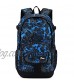 Cool Backpack for Teen Boys & Girls Ricky-H Blue/Black Men & Women's Graffiti Pattern Travel Bag College Students Bookbag with Laptop compartment -Graffiti Blue