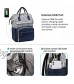 Laptop Backpack Women Teacher Backpack Nurse Bags 15.6 Inch Womens Work Backpack Purse Waterproof Anti-theft Travel Back Pack with USB Charging Port (Blue-Stripe)